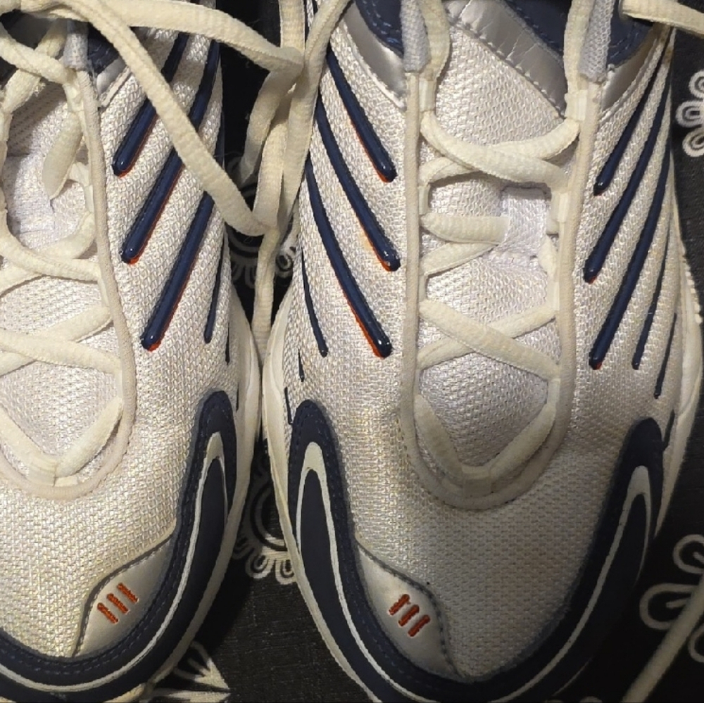 adidas White and Blue Athletic Shoes